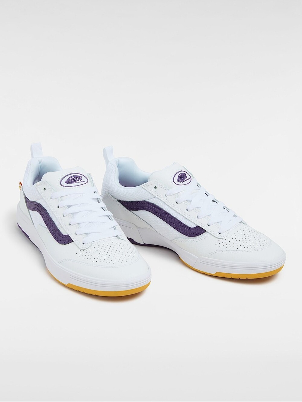 Vans Skate Zahba White Athletic Sneakers Purple Yellow Accents Mens 11 - Picture 4 of 13